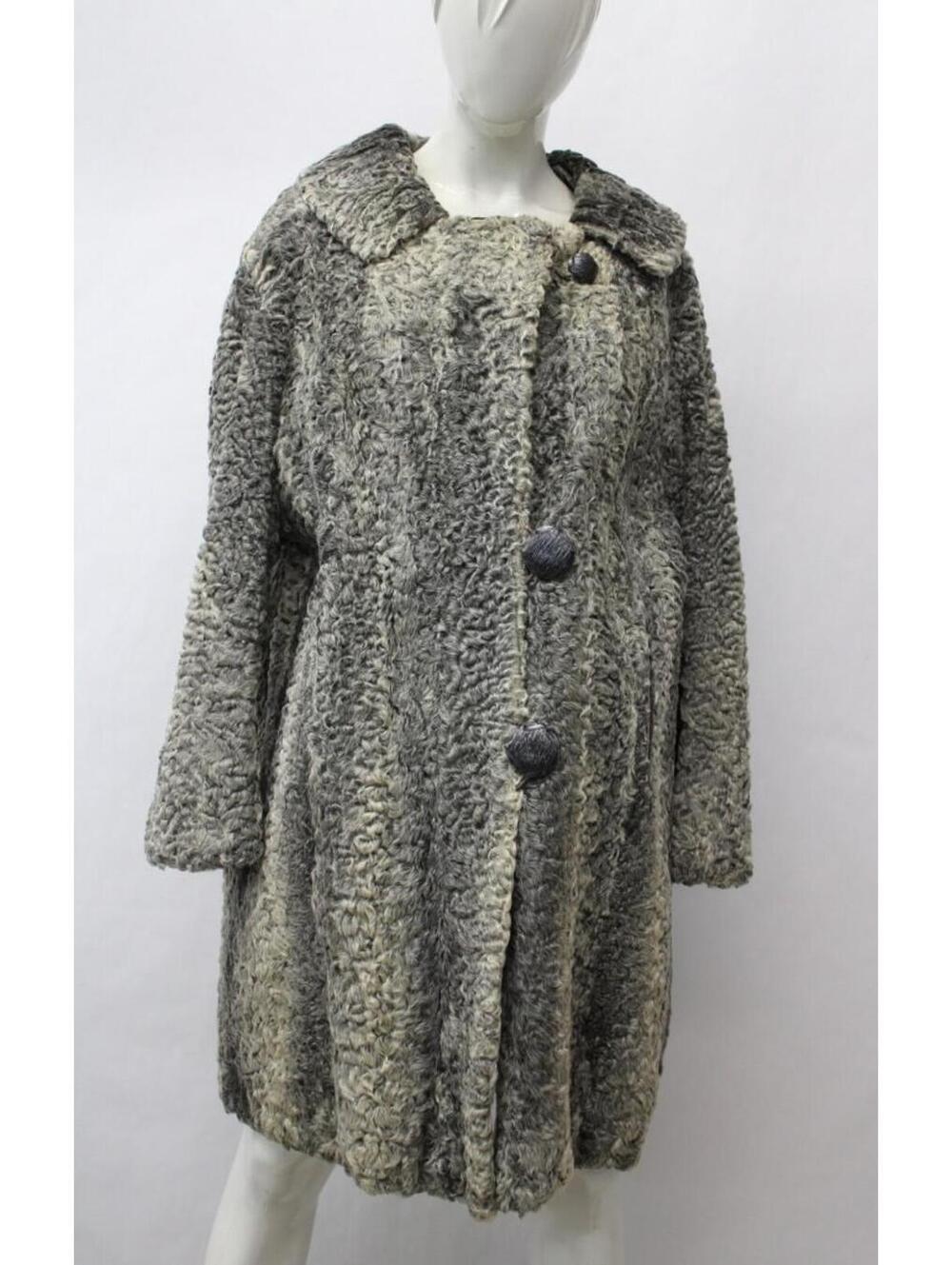 Scrap Item: Gray Lamb Astrakhan Fur Coat Jacket